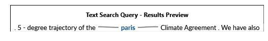 Word tree referring to the Paris Agreement