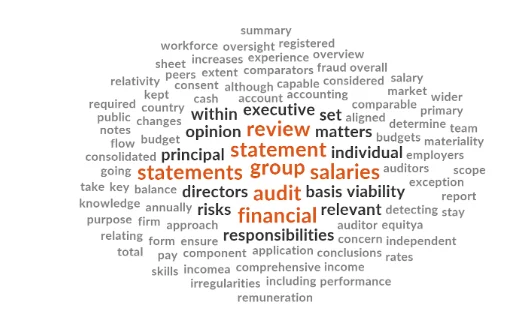 BP’s word cloud and reference queries on financial disclosure