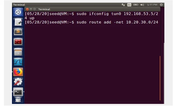 VPN server and client programs link to the hosting framework through a TUN interface