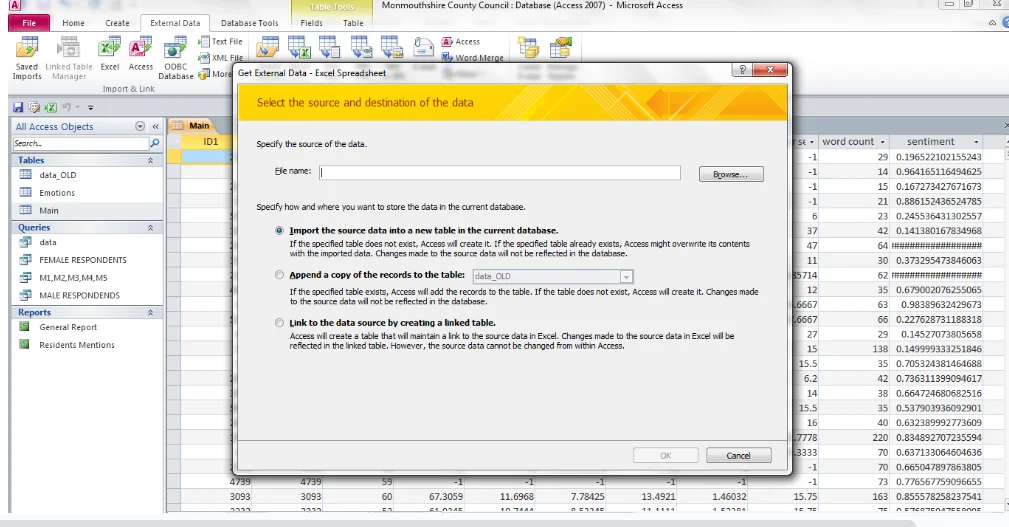  Importing Data to Access Database