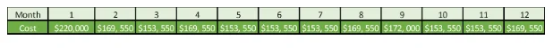 Cost of the first year in Health Care Business