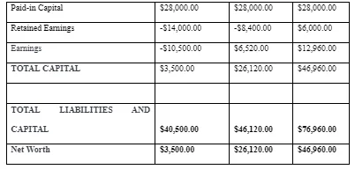 Project Balance Sheet