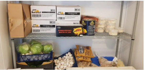 Storage of the raw material for producing Pizza