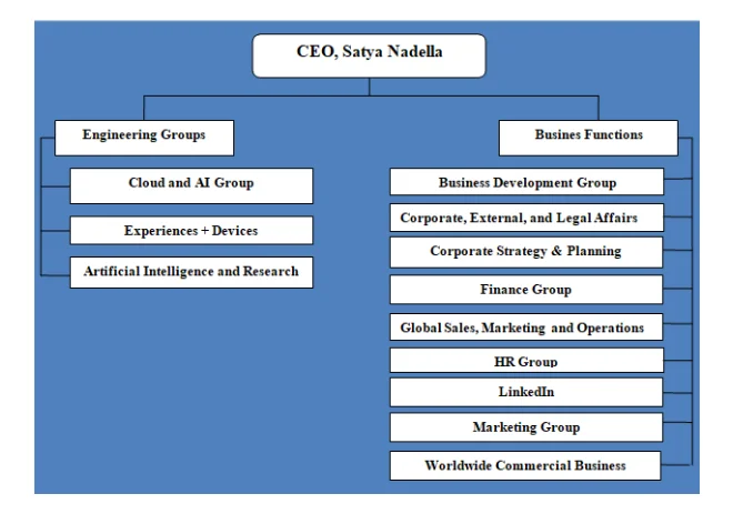 Organisational structure of Microsoft Corporation