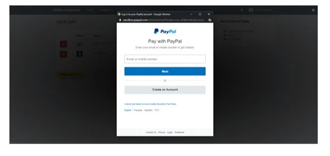 The shopping cart pay