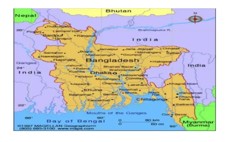 Geographical map of Bangladesh