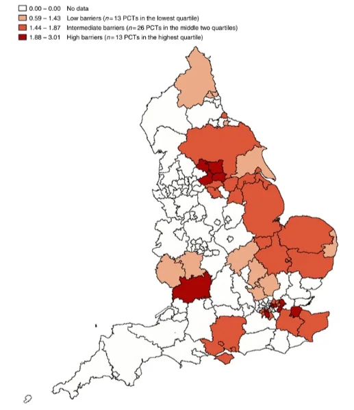 Barrier to seek medical help in England 