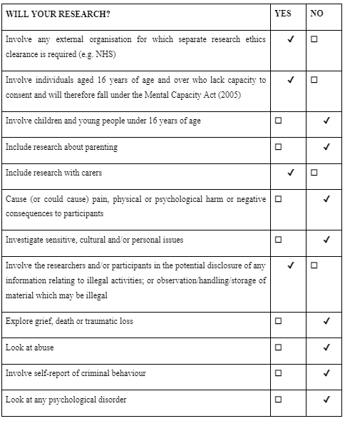  Ethics form
