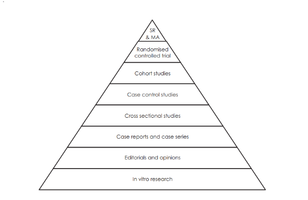 Hierarchy of the research evidences