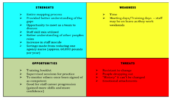 SWOT Analysis of change-implementation-process for developing staff skills-mix