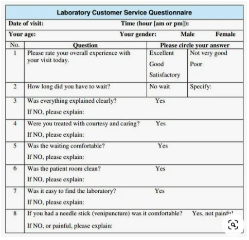 Customer survey sample