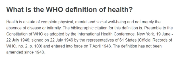 Health definition by WHO