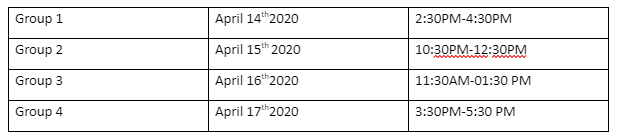  Focus Group Schedule 