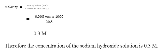 Molarity of NaOH