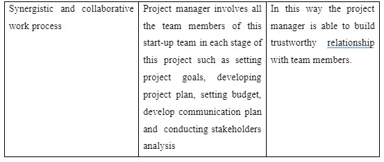 In this project, the project manager