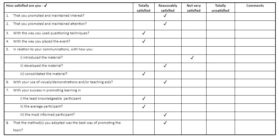 This questionnaire is adapted from a de Montfort University document