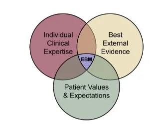 the model of Evidence Based Practice (EBP) (Source: McKibbon, 1998)