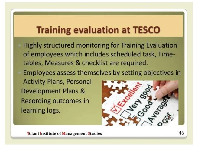 Training evaluation of Tesco