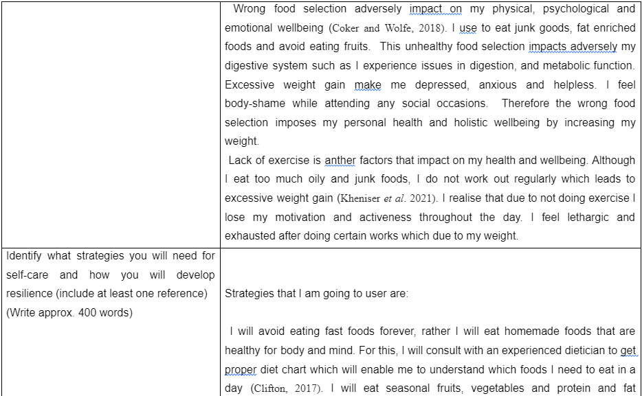 Wellness Action Plan8